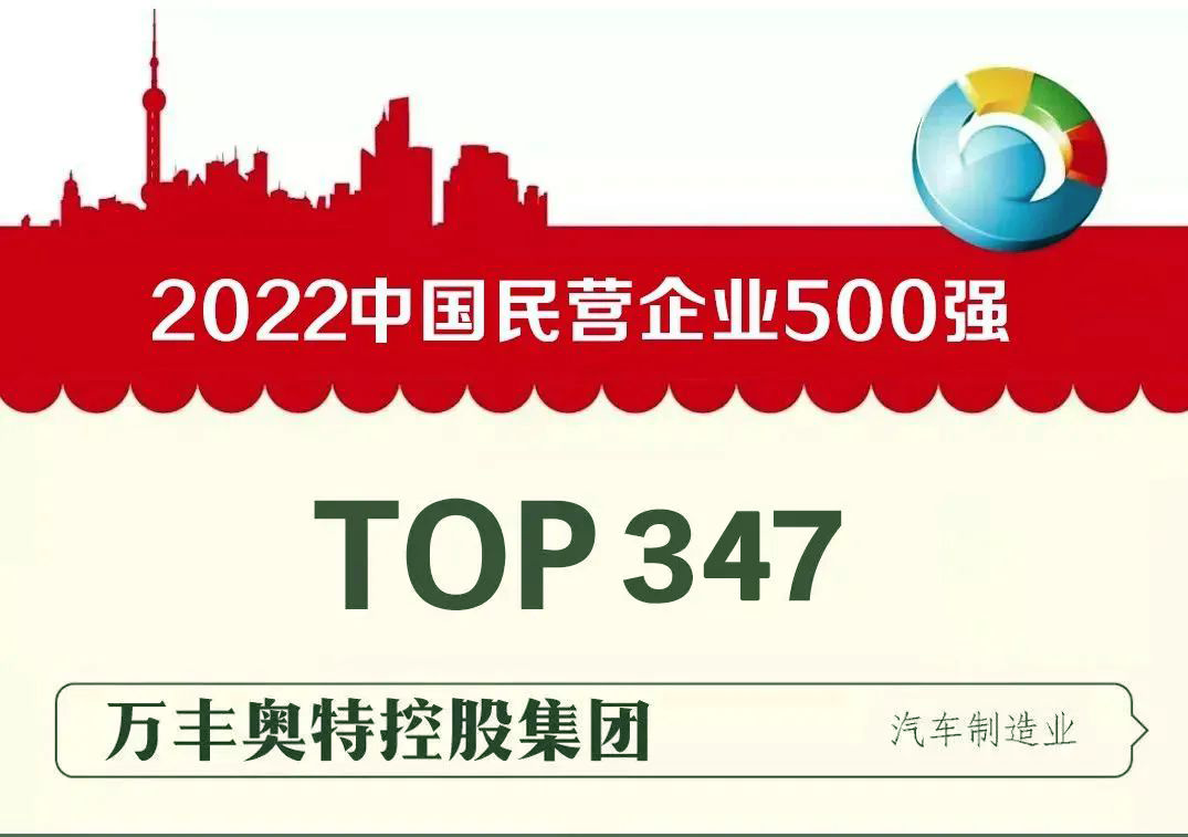 万丰集团蝉联中国民企500强等榜单
